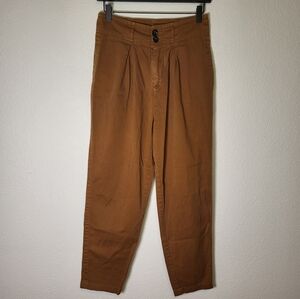 Free People 90's Pegged High Rise Straight Paperbag Tapered Ankle Pant size 2